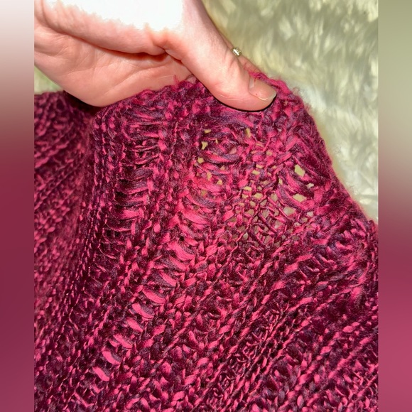 DEX Chunky Knit Sweater In Berry Melange, Size 3X - Picture 14 of 16